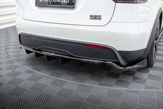 Central Rear Splitter Maxton Design Tesla Model X