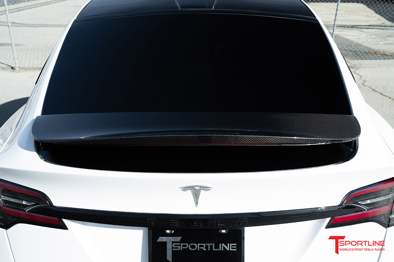 T-sportline - Model X Carbon Fiber Wing Spoiler Overlay