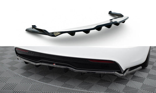 Central Rear Splitter V.2 Maxton Design Tesla Model S 2021+