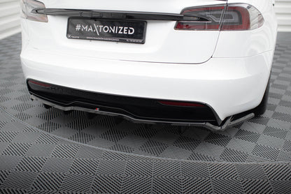 Tesla Central Rear Splitter V.2 Maxton Design Model S 2021+.