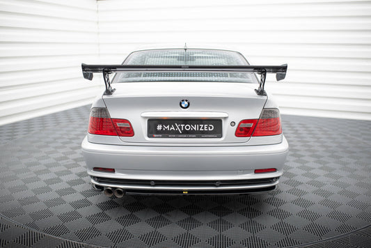 Carbon spoiler with external brackets uprights bmw 3 coupe e46
