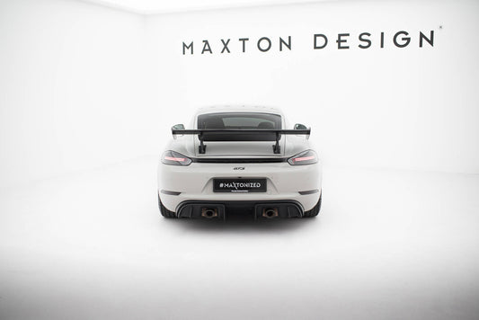 Carbon spoiler with internal brackets uprights v.2 porsche 718 cayman 982c