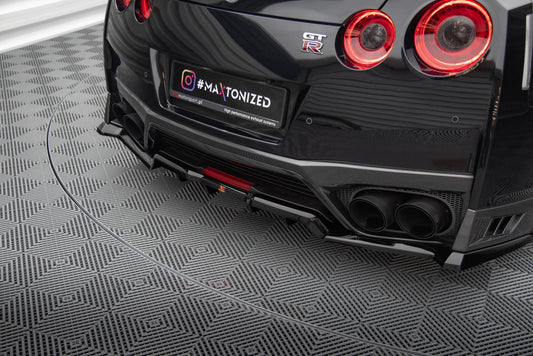 Rear splitter (with vertical bars) nissan gtr r35 facelift