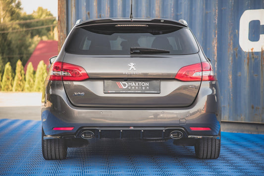 Rear valance + exhaust ends imitation peugeot 308 sw mk2 facelift