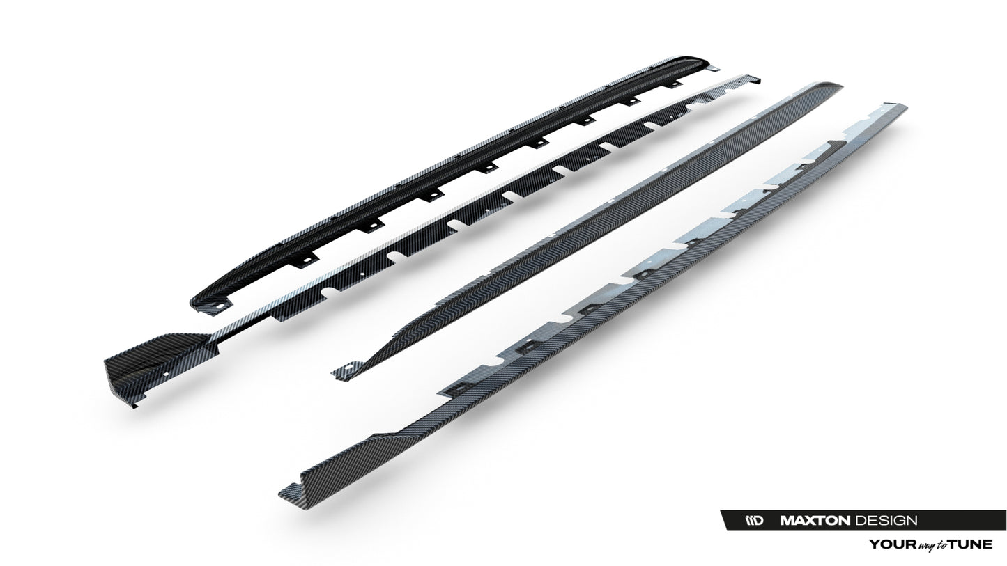 Set of prepreg carbon fiber side skirts audi rs3 sedan 8y facelift