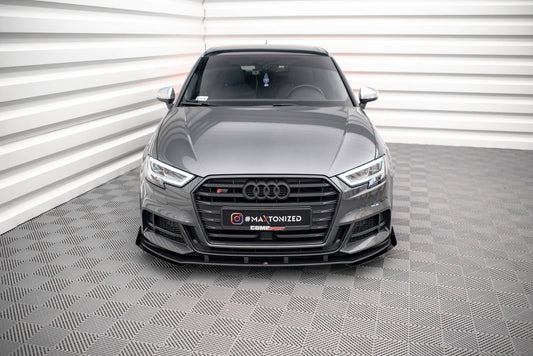 Street pro front splitter v.1 + flaps audi s3 / a3 s-line sportback 8v facelift