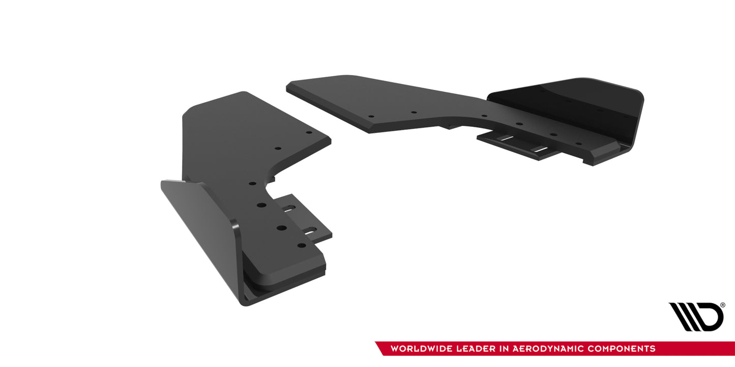 Street pro rear side splitters v.2 + flaps v.2 volkswagen golf r mk8 / mk8 facelift