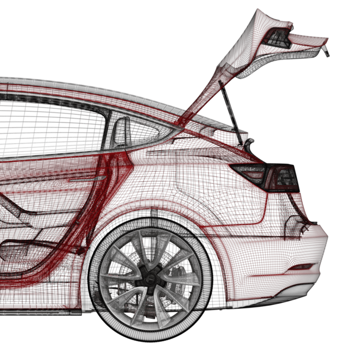 Eldriven Trunk + Fotsensor Amptech Tesla Model 3