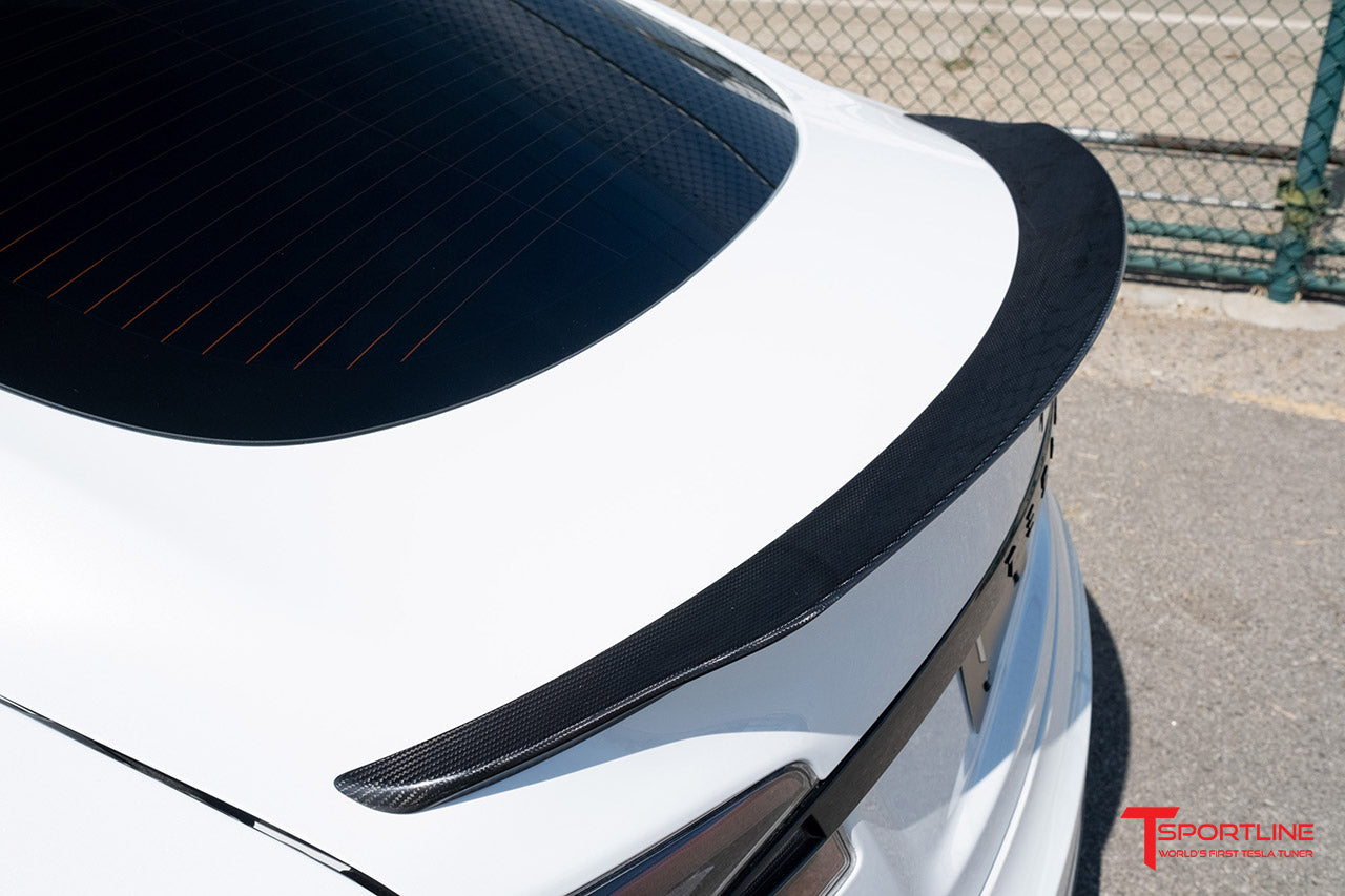 T-sportline - Spoiler i karbonfiber for sportsbagasjeromsdeksel på Model S