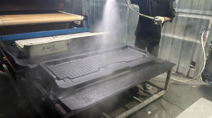Production Tesla rubber mats