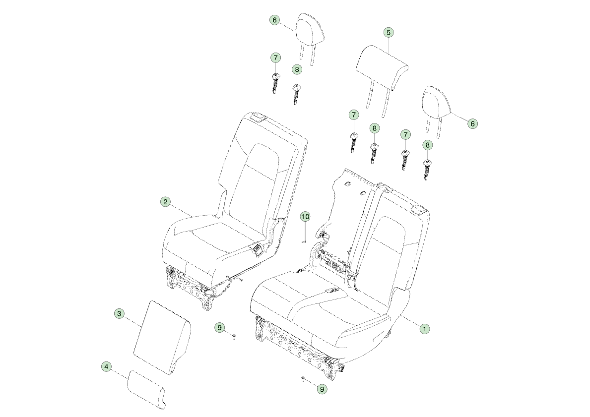 Model Y 130503 - 2nd Row Seat Assemblies - 7-Seater