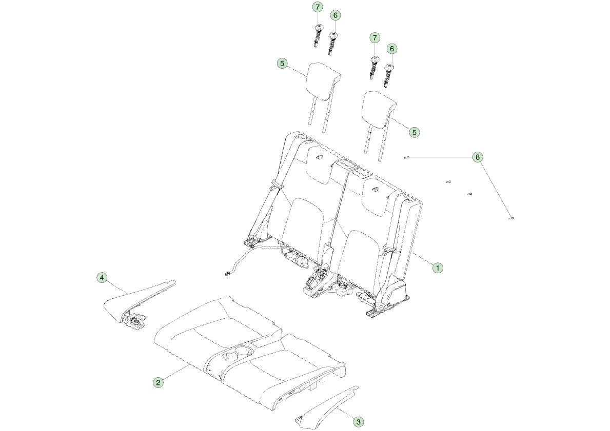 Model Y 130601 - 3rd Row Seat Assemblies