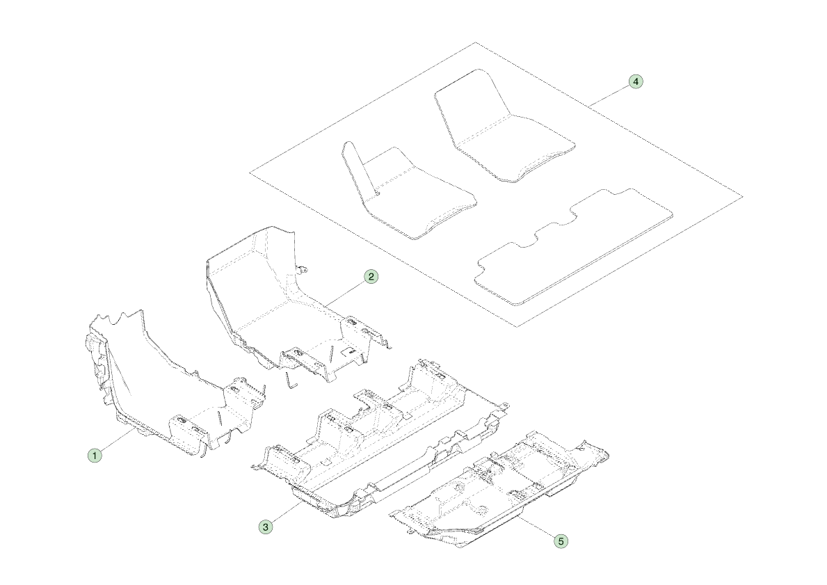 Model Y 153006 - Passenger Compartment Carpet - 7 Seater