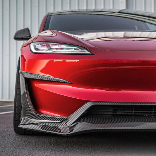 Carbon Fiber Front Deflectors Unplugged Performance Tesla Model 3 2024+