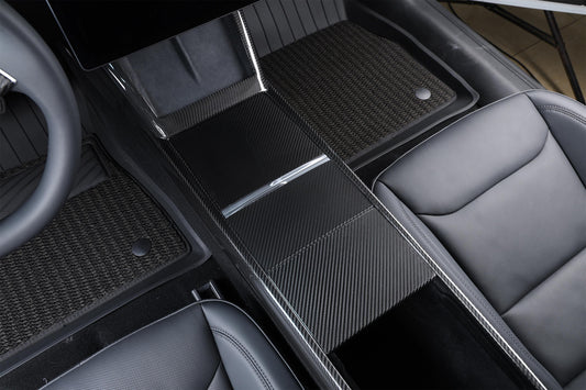 Panel Mittkonsol Kolfiber (3 delar) Tesla Model Y Juniper / Model 3 Highland
