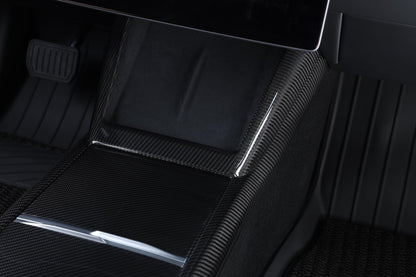 Kolfiberpanel Mittkonsol (1 del) Tesla Model Y Juniper / Model 3 Highland