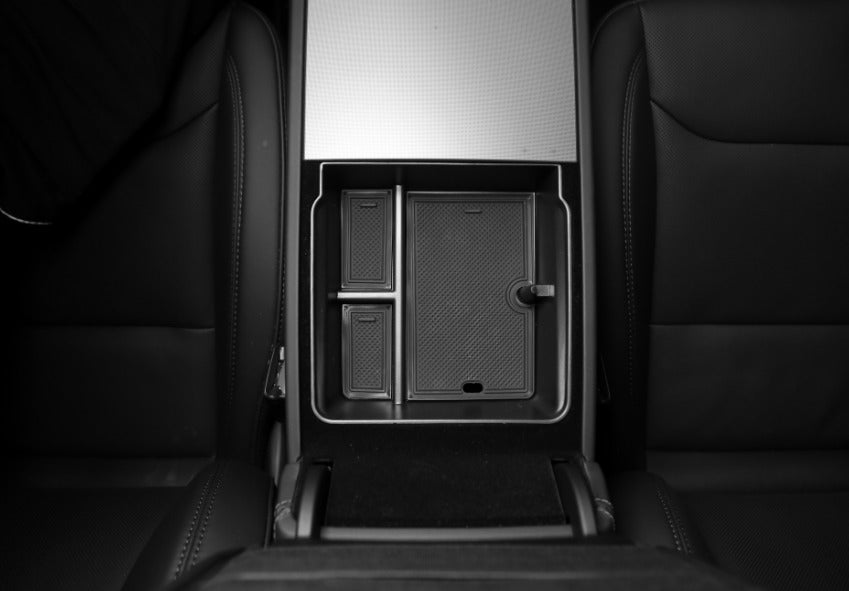 Förvaringslåda Armstöd Gummi Tesla Model Y Juniper / Model 3 Highland