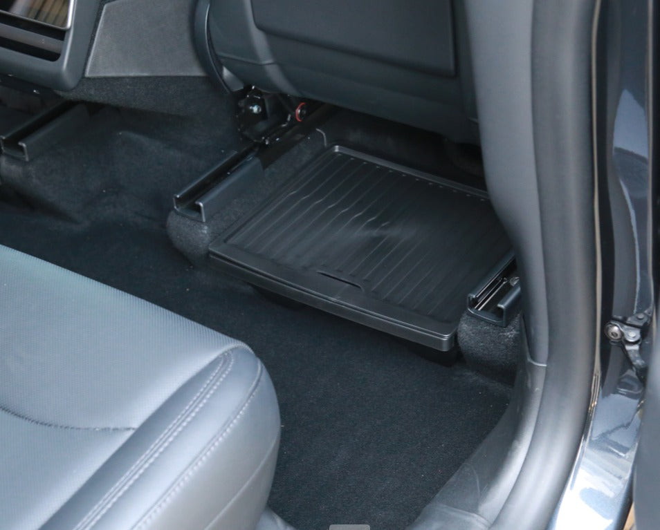 Rear seat storage box with lid Tesla Model Y Juniper