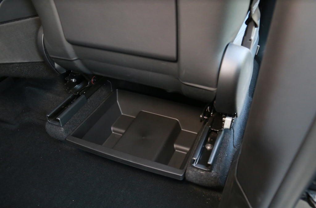 Rear seat storage box with lid Tesla Model Y Juniper