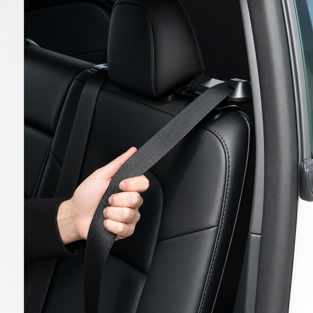 Bilbältesguide baksäte Spigen Tesla Model Y