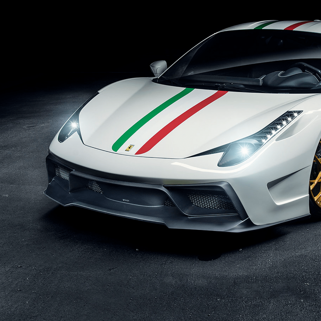 Ferrari 458 Italia VX Carbon Fiber Front Bumper w/ Front Spoiler - Vorsteiner Wheels Wheels  - Aero - [tags]