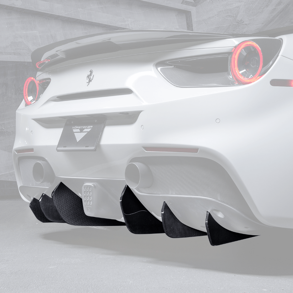 Ferrari 488 Diavolo Carbon Fiber Rear Diffuser Fins (set of 6) - Vorsteiner Wheels Wheels  - Aero - [tags]