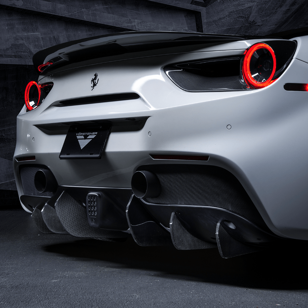 Ferrari 488 Diavolo Carbon Fiber Rear Diffuser Fins (set of 6) - Vorsteiner Wheels Wheels  - Aero - [tags]
