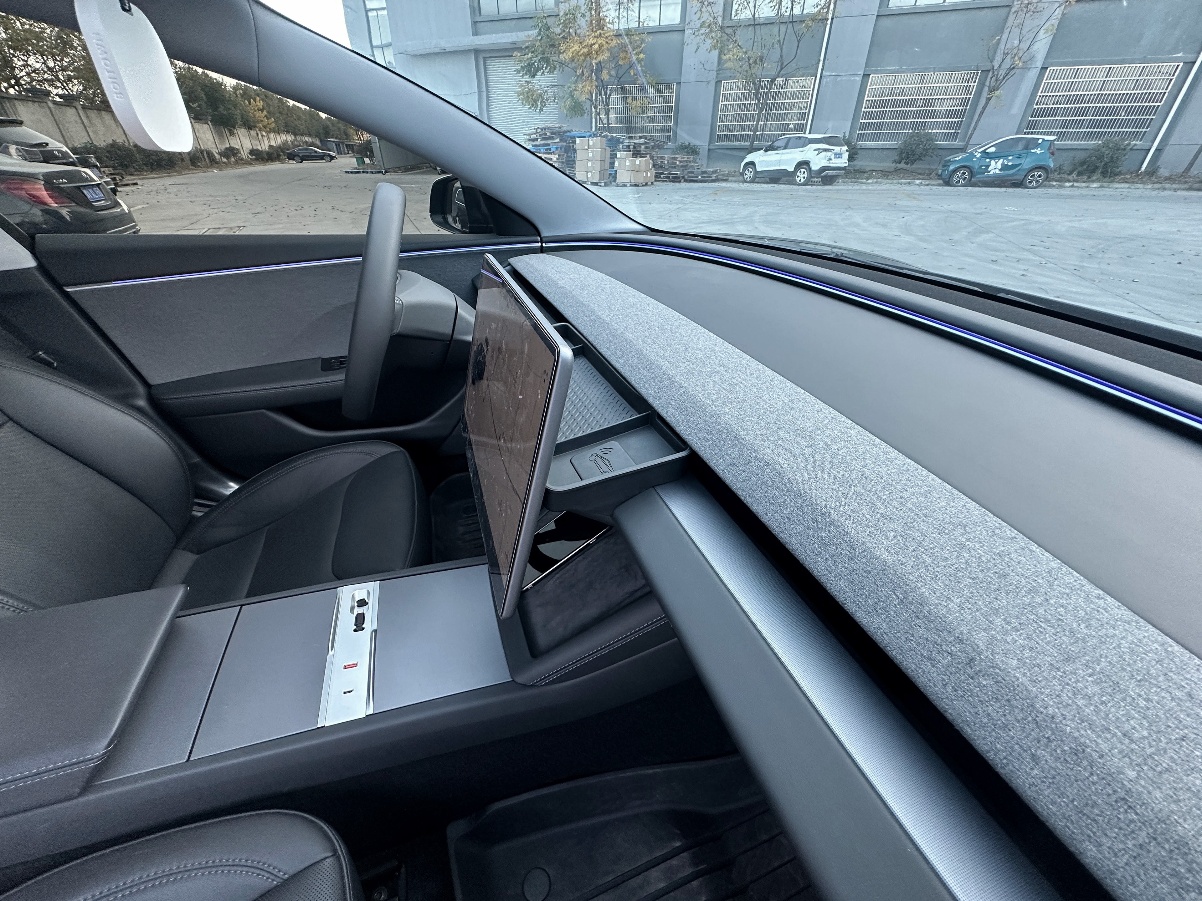 Storage Behind Screen Tesla Model Y Juniper