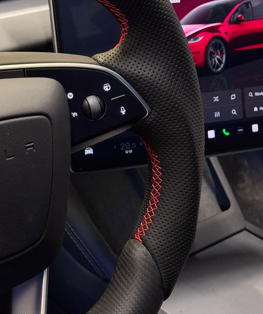 Ratt matt kolfiber med röda detaljer Tesla Model 3/Y - FYND