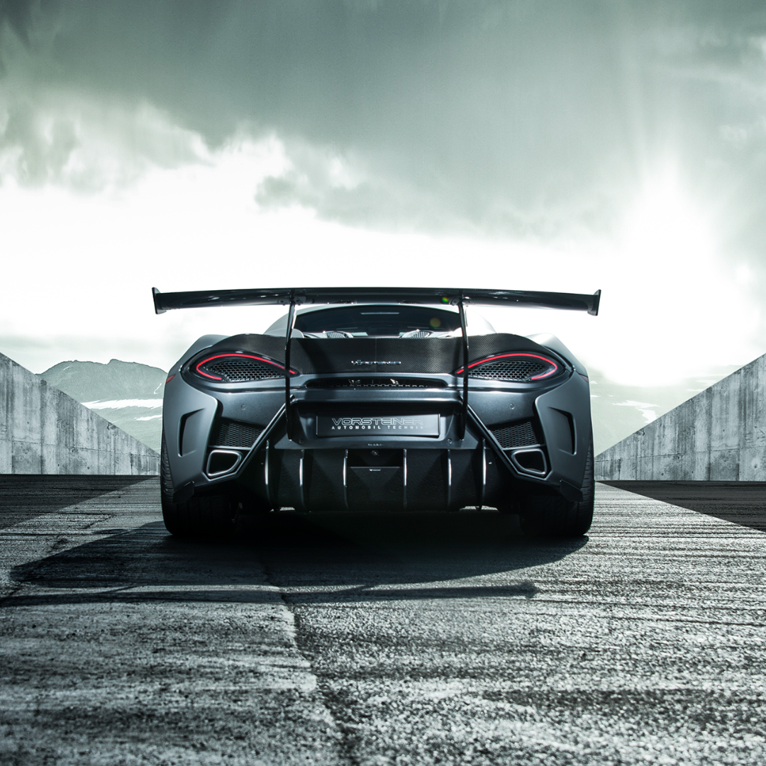 Mclaren 570S VX Aero Wing Blade Carbon Fiber w/ Carbon Fiber Uprights - Vorsteiner Wheels Wheels  - Aero - [tags]