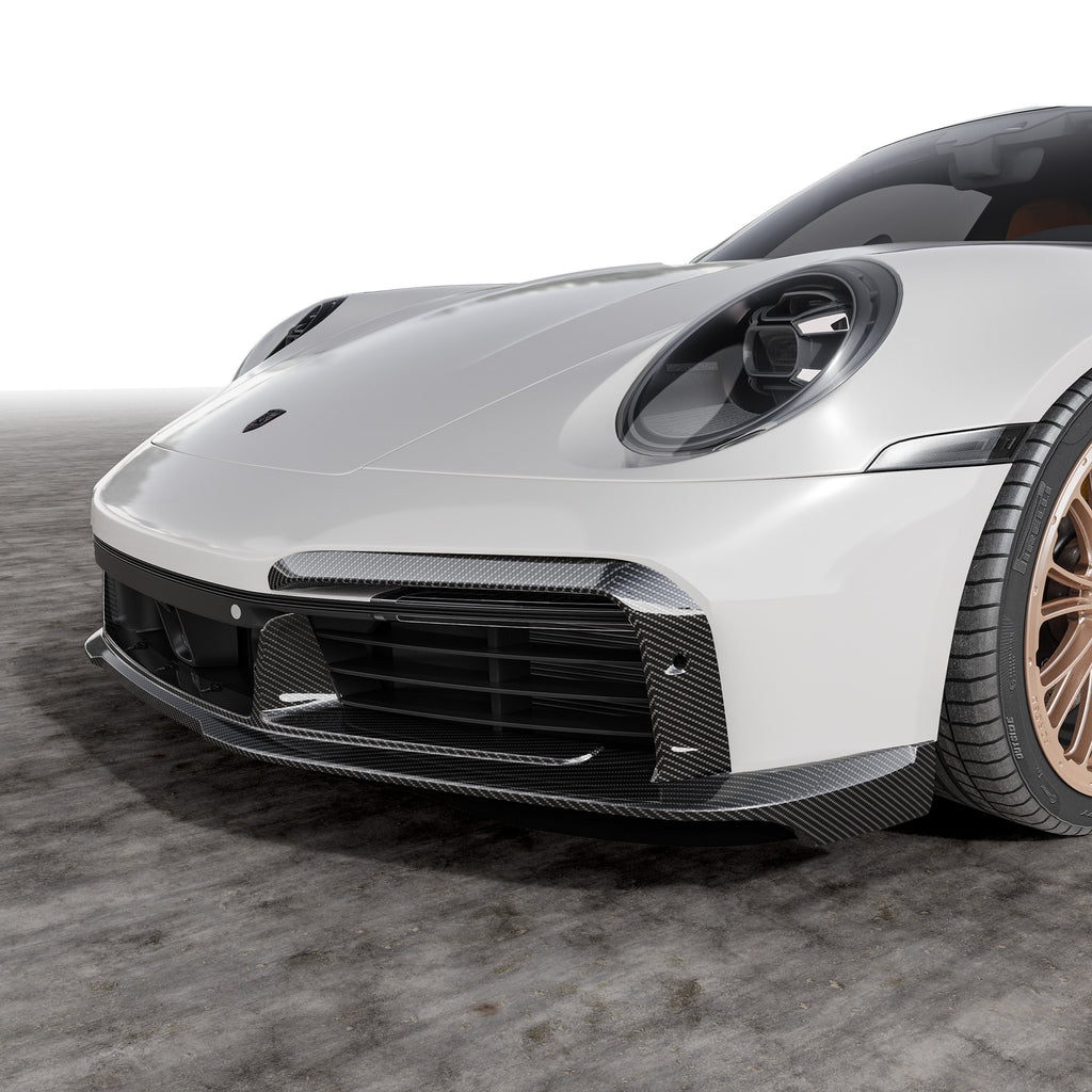 Porsche 992 Turbo S Aero Front Spoiler w/ Side Fins - Vorsteiner Wheels Wheels