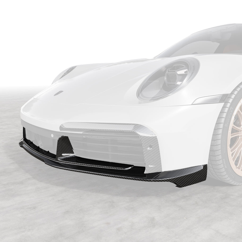 Porsche 992 Turbo S Aero Front Spoiler w/ Side Fins - Vorsteiner Wheels Wheels