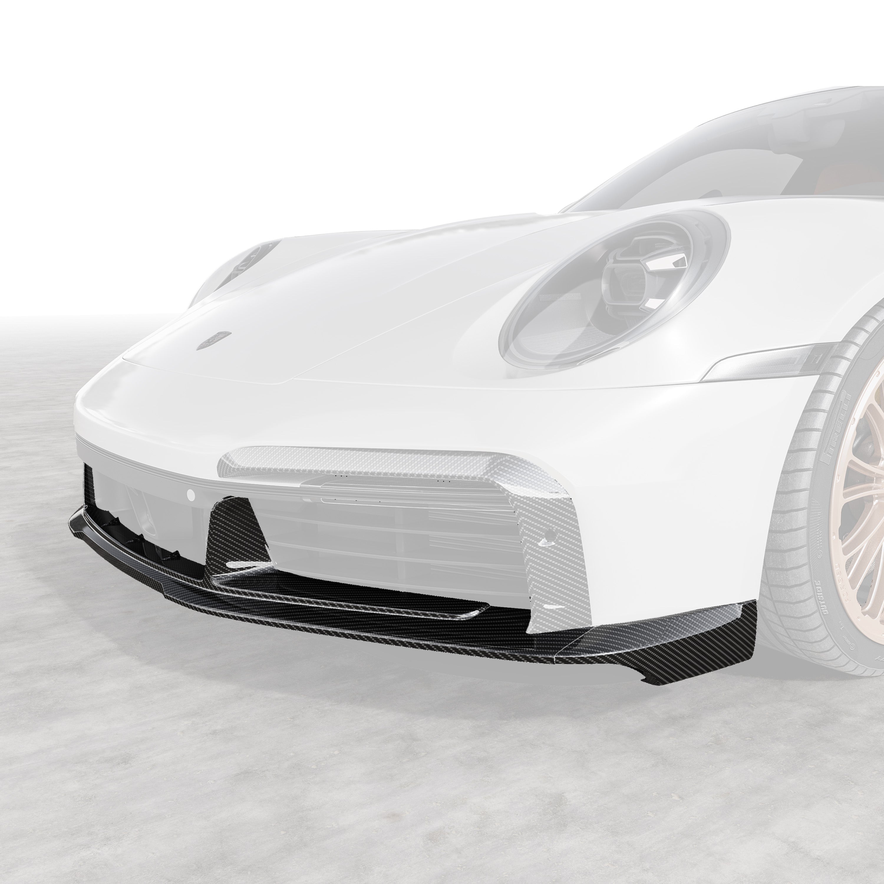 Porsche 992 Turbo S Aero Front Spoiler w/ Side Fins - Vorsteiner Wheels Wheels
