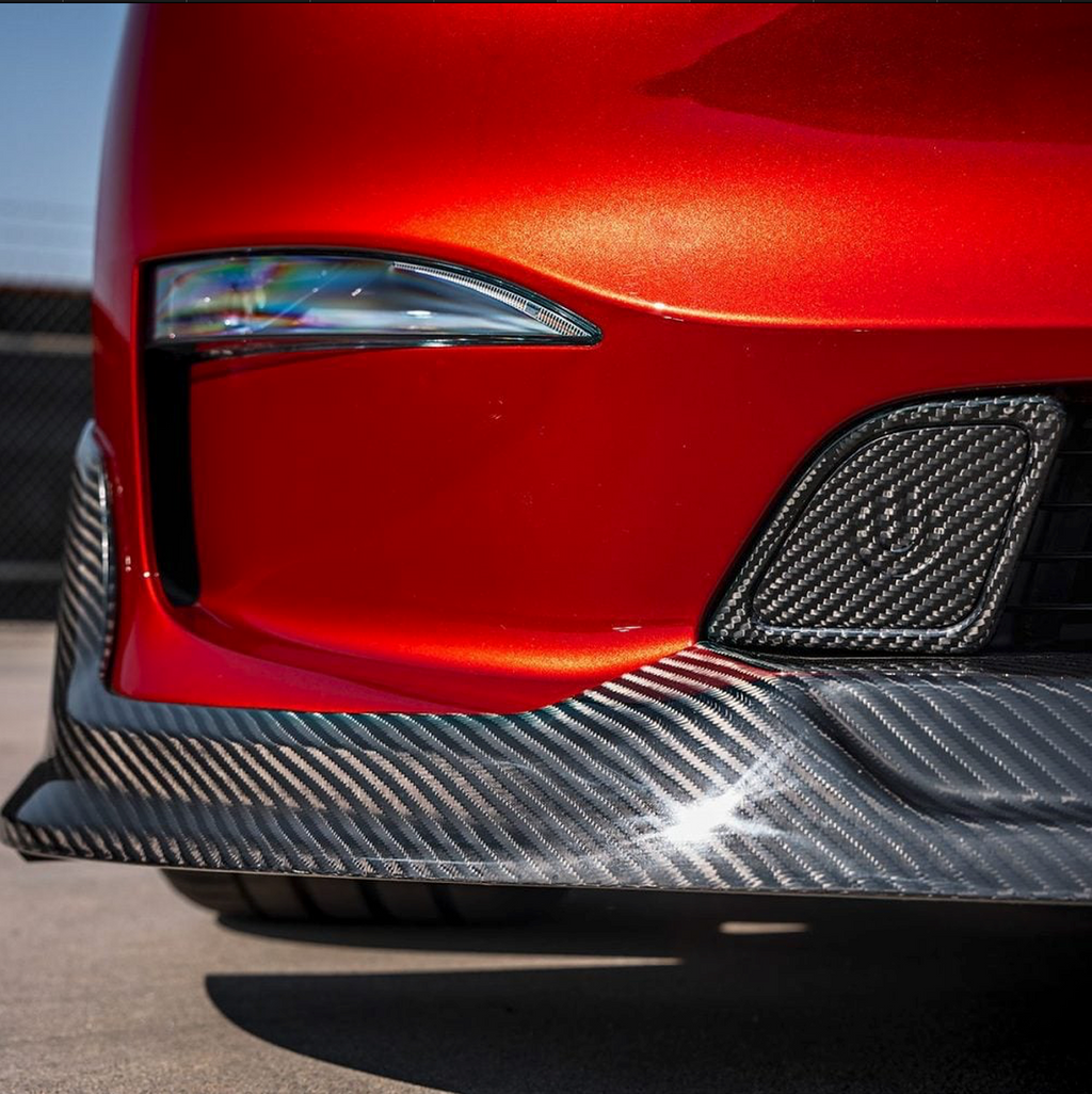 Carbon Fiber Racing Brake Duct Kit (front) Unplugged Performance Tesla Model S Plaid 2021+