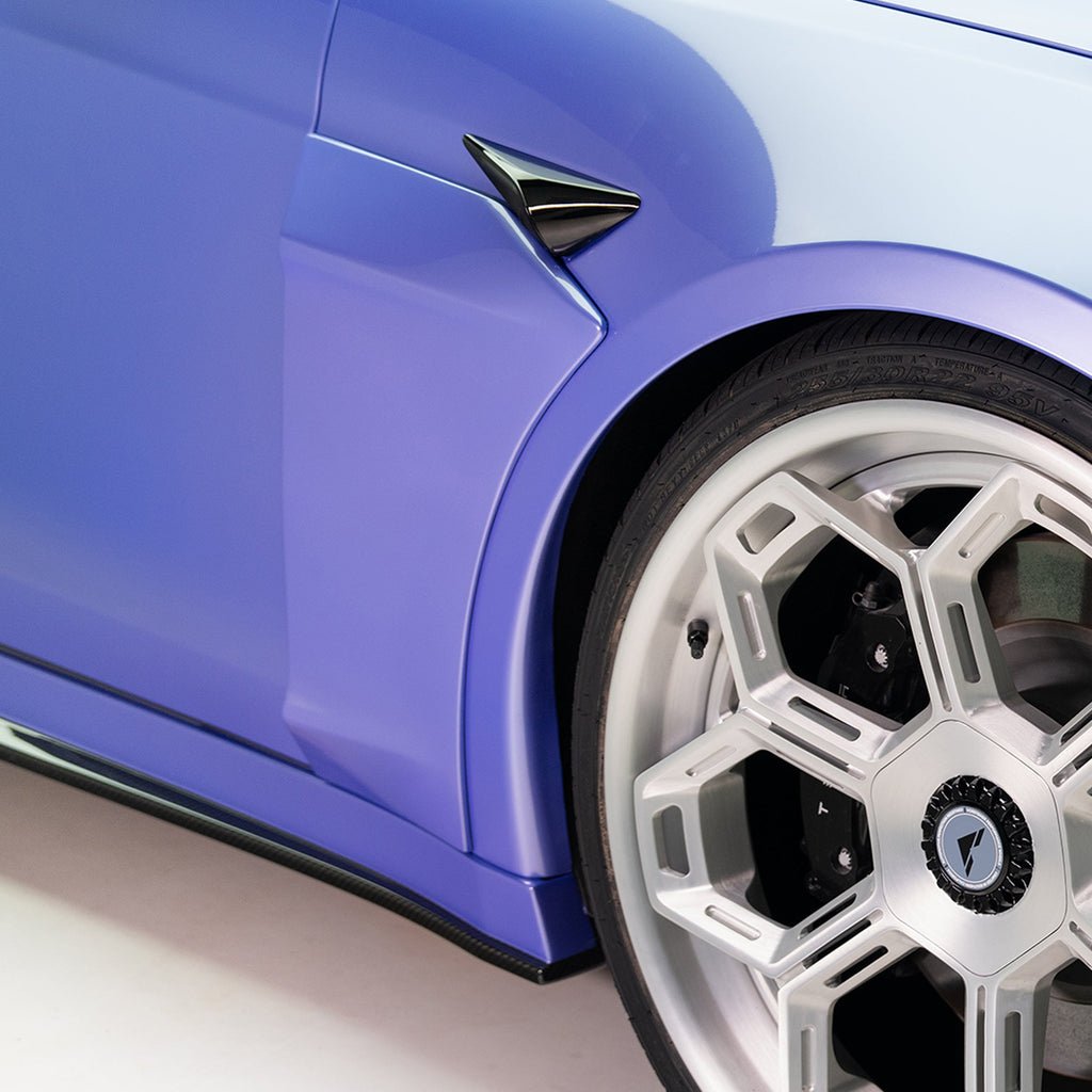 VRS Tesla Model S Plaid Add-On Aero Fenders Carbon Fiber PP 2x2 Glossy - Vorsteiner Wheels Wheels  -  - [tags]