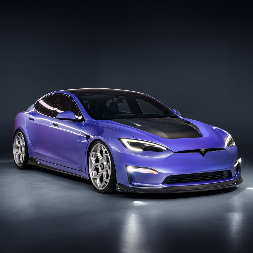 VRS Tesla Model S Plaid Add-On Aero Fenders Carbon Fiber PP 2x2 Glossy - Vorsteiner Wheels Wheels  -  - [tags]
