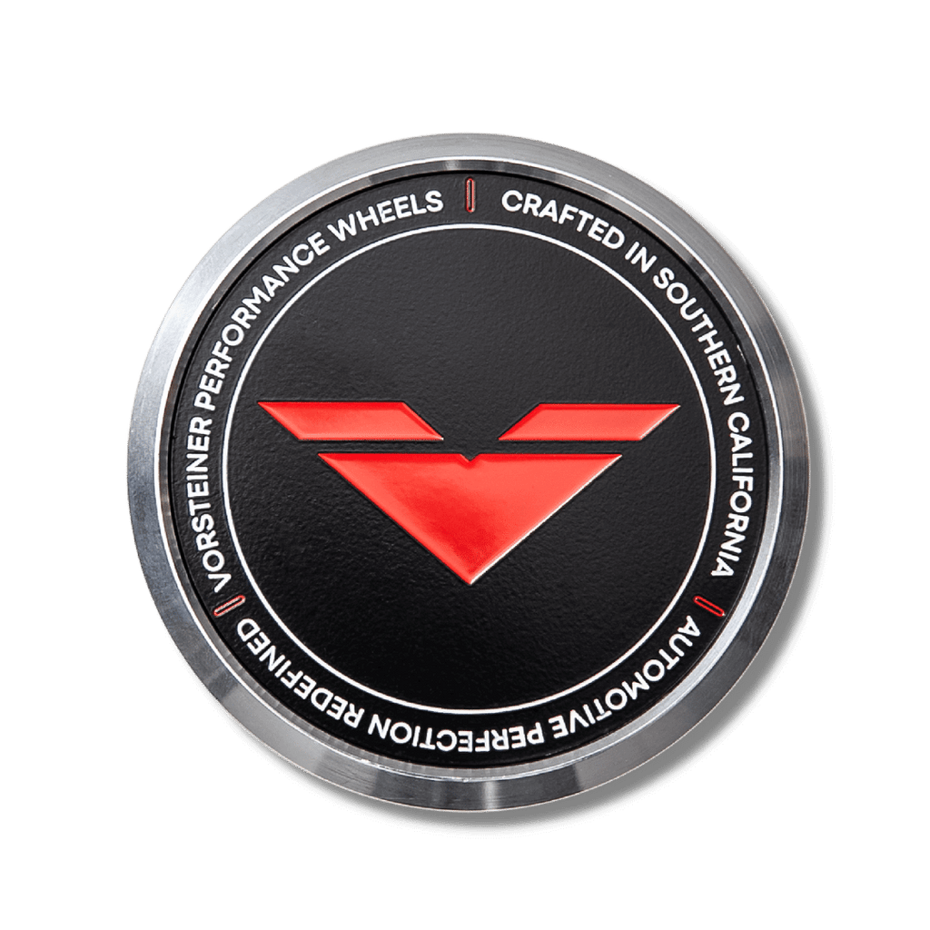 Vorsteiner Aluminum Center Caps - Black with Red Logo - Vorsteiner Wheels  - Toys - [tags]