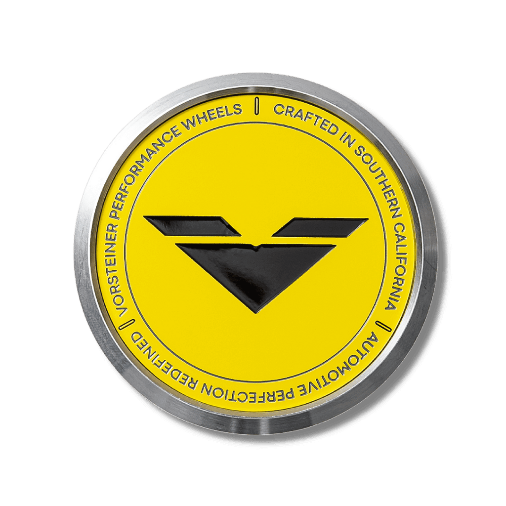 Vorsteiner Aluminum Center Caps - Yellow with Black Logo - Vorsteiner Wheels  - Toys - [tags]