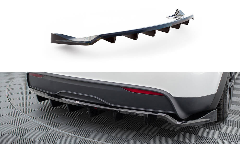 Central Rear Splitter Maxton Design Tesla Model X