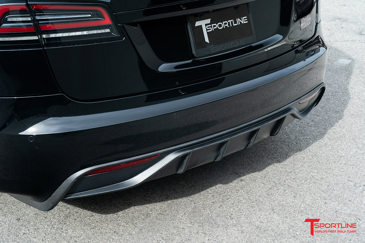 T-sportline - Model S Carbon Fiber Rear Aero Diffuser 2021+
