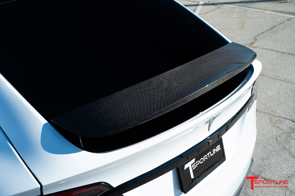 T-sportline - Model X Carbon Fiber Wing Spoiler Overlay