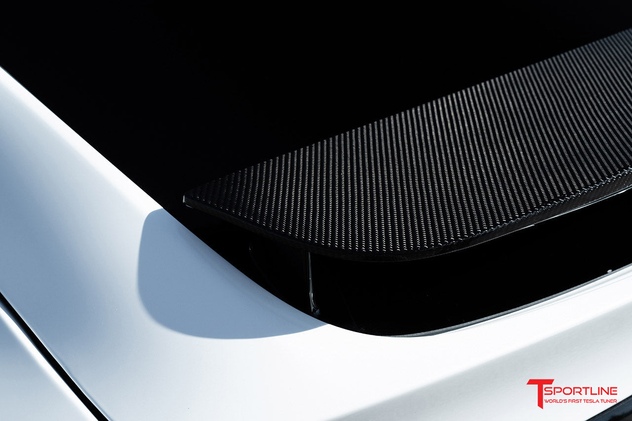 T-sportline - Model X Carbon Fiber Wing Spoiler Overlay