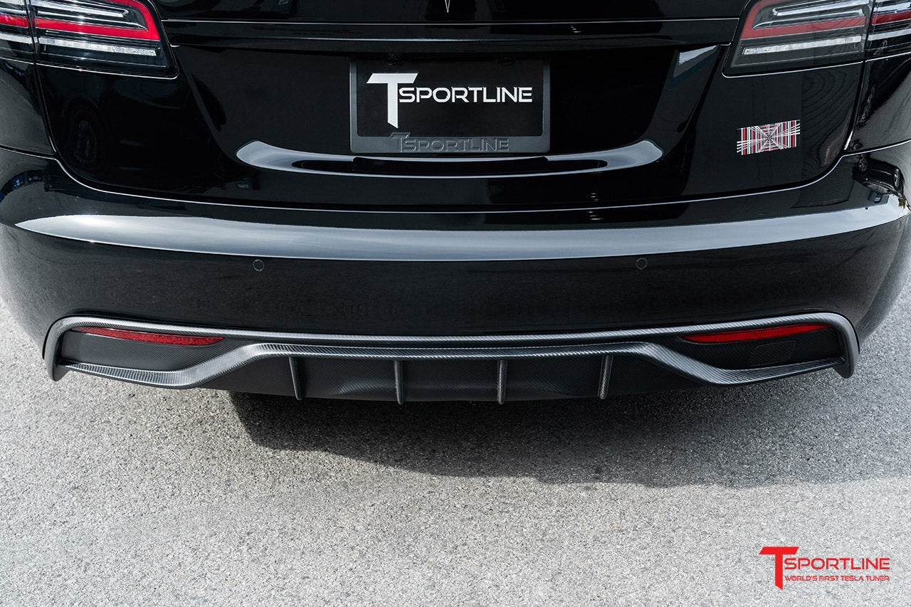 T-sportline - Model S Carbon Fiber Rear Aero Diffuser 2021+
