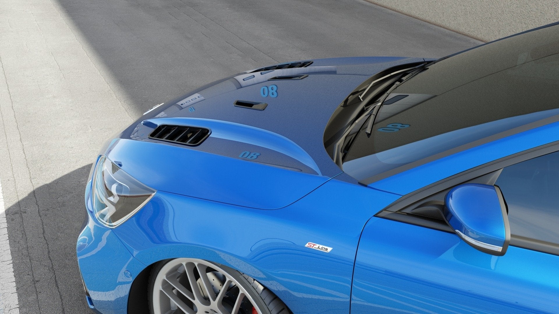 Konepellin tuuletusaukot Ford Focus ST-Line / ST MK4 (pienempi)