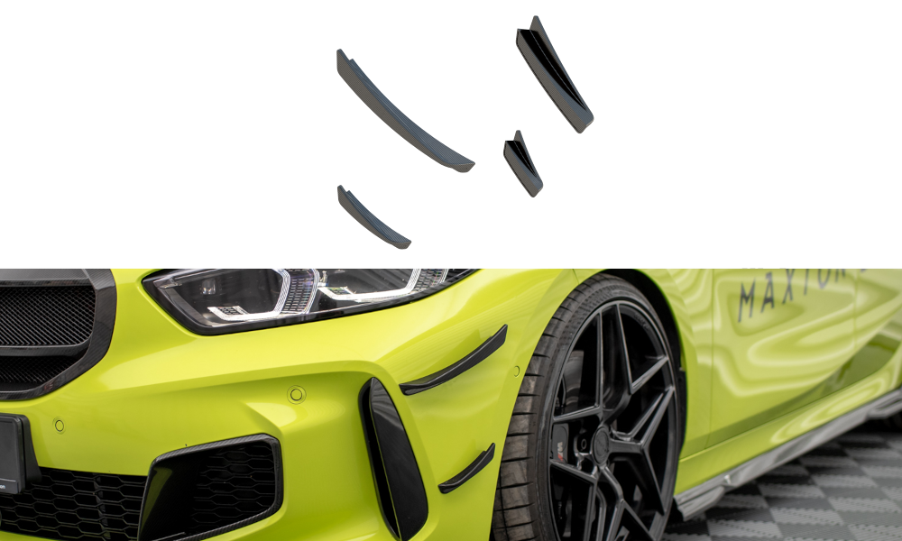 Carbon fiber front bumper wings (canards) prepreg bmw 1 f40 m-pack/ m135i
