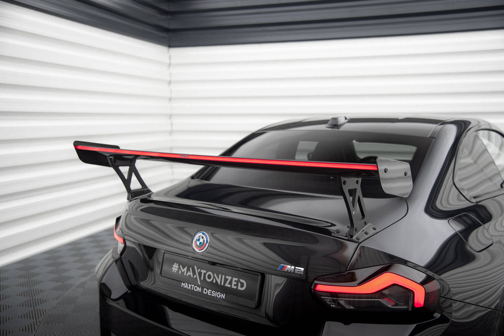 Carbon fiber spoiler with external brackets uprights +led light bmw m2 g87 / m240i / 2 m-pack / 2 standard g42