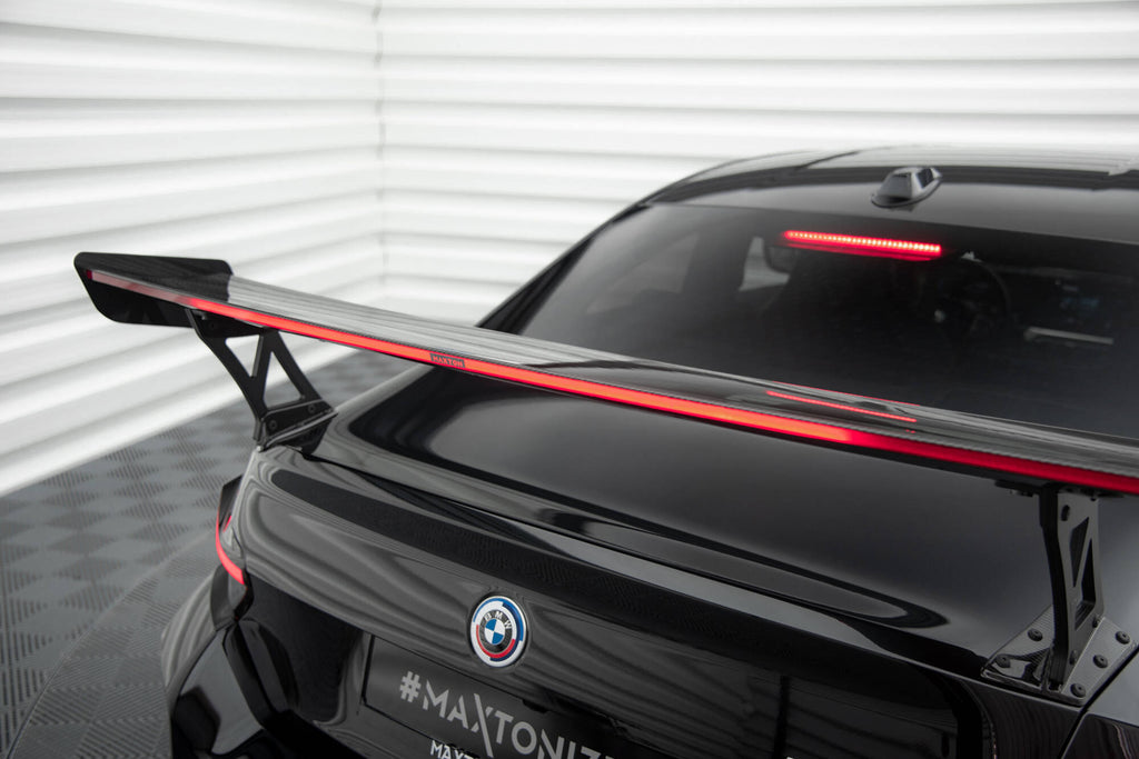 Carbon fiber spoiler with external brackets uprights +led light bmw m2 g87 / m240i / 2 m-pack / 2 standard g42