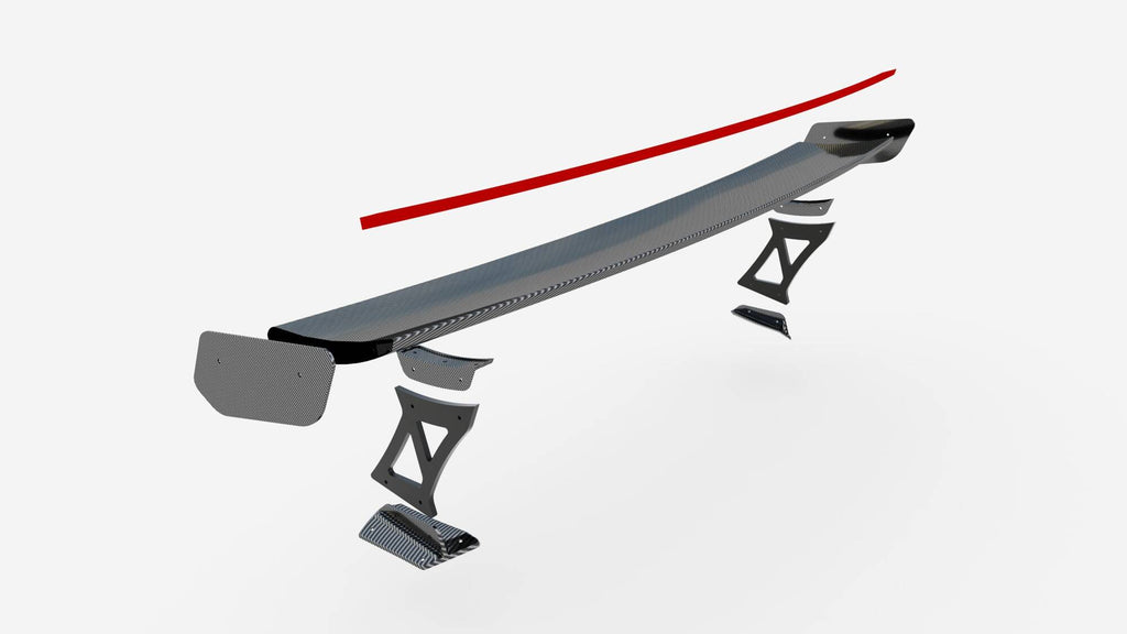 Carbon fiber spoiler with external brackets uprights +led light bmw m2 g87 / m240i / 2 m-pack / 2 standard g42