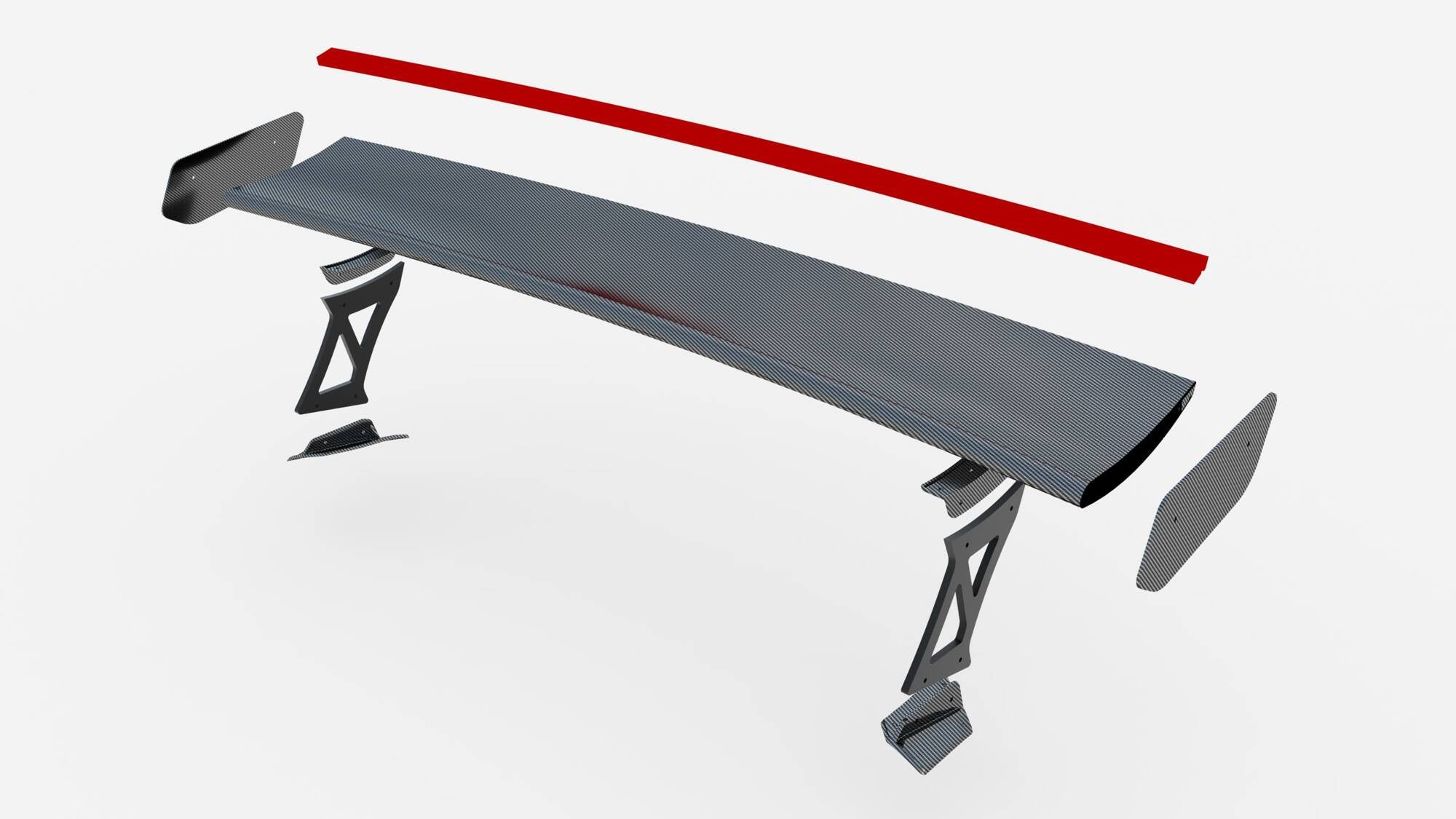 Carbon fiber spoiler with external brackets uprights +led light bmw m2 g87 / m240i / 2 m-pack / 2 standard g42