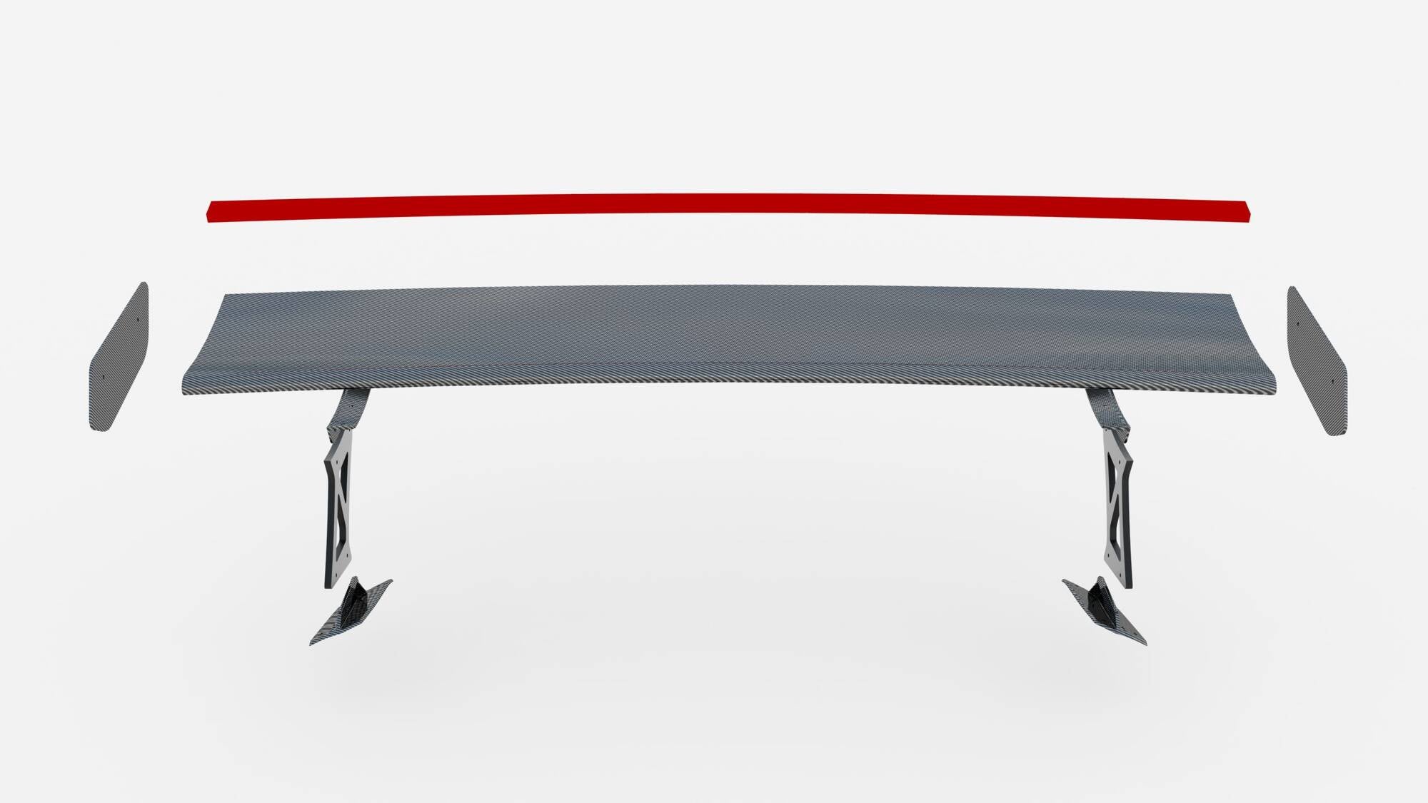 Carbon fiber spoiler with external brackets uprights +led light bmw m2 g87 / m240i / 2 m-pack / 2 standard g42